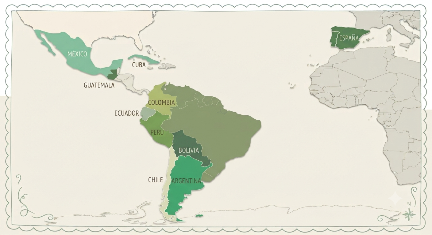 Países de habla hispana que leemos